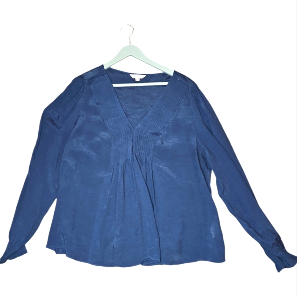 Nanette‎ Lepore LS Navy Blue XL Top